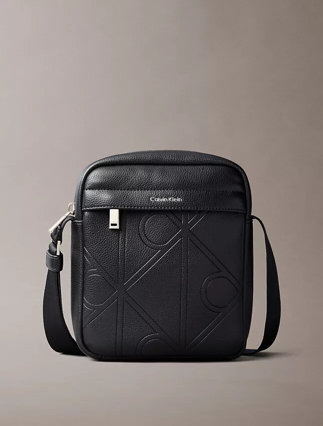 Allover Embossed Emblem Logo Reporter Bag Allover Embossed Emblem Logo Reporter Bag