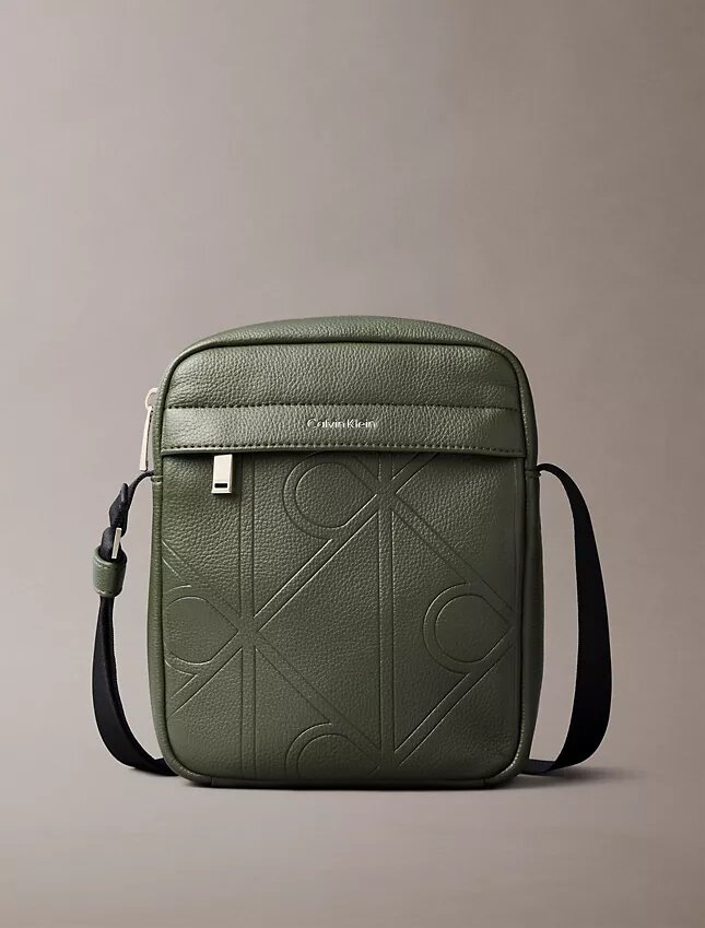 Allover Embossed Emblem Logo Reporter Bag Allover Embossed Emblem Logo Reporter Bag