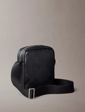 Allover Embossed Emblem Logo Reporter Bag