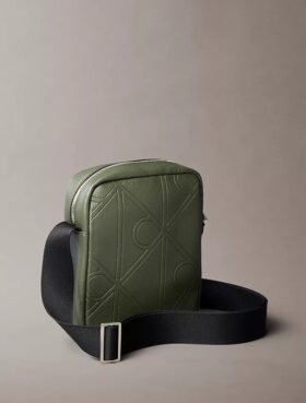 Allover Embossed Emblem Logo Reporter Bag