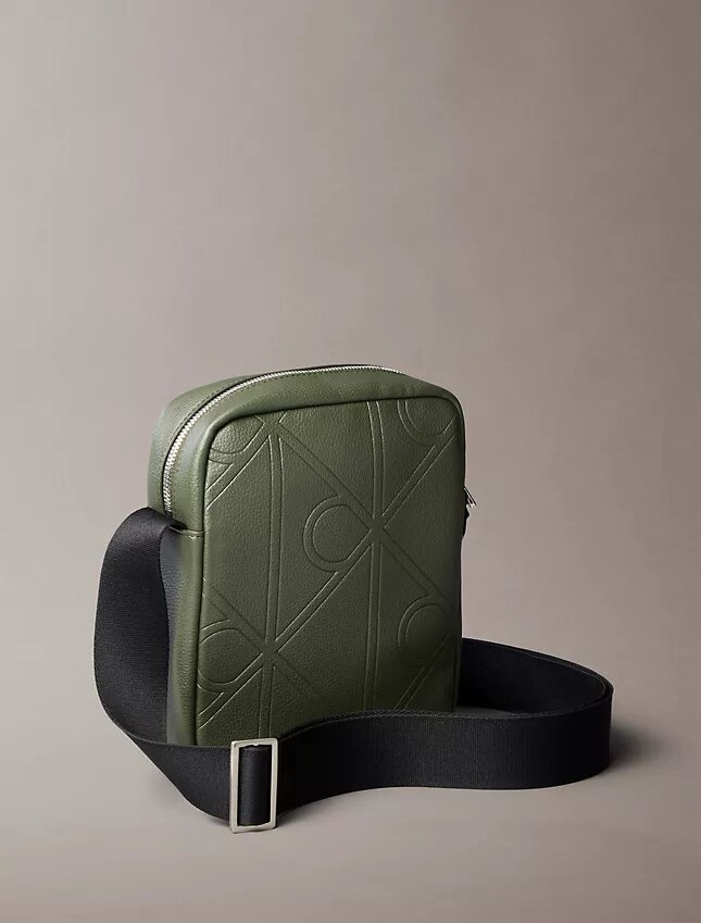 Allover Embossed Emblem Logo Reporter Bag Allover Embossed Emblem Logo Reporter Bag