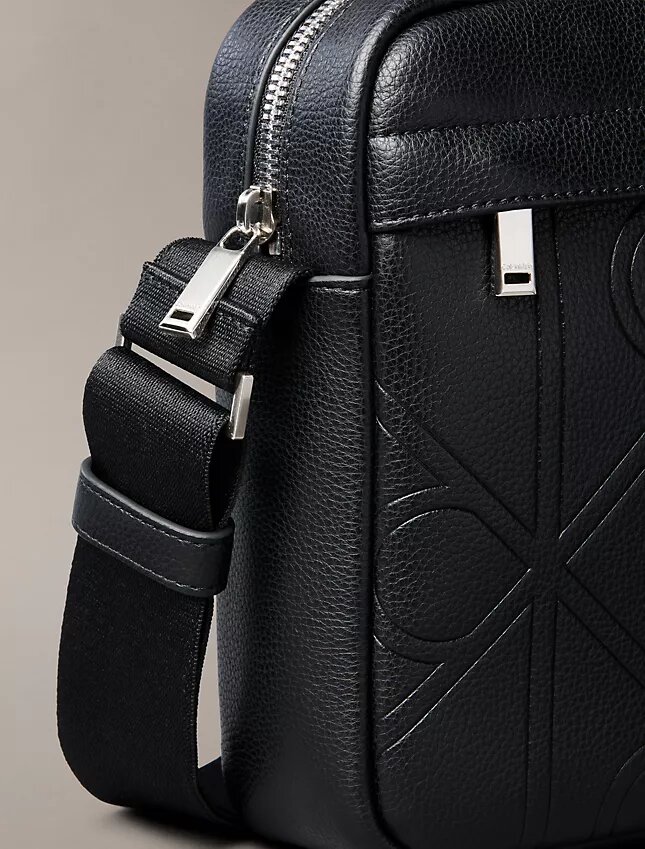 Allover Embossed Emblem Logo Reporter Bag Allover Embossed Emblem Logo Reporter Bag