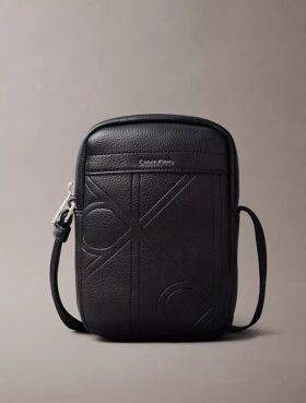 Allover Embossed Emblem Logo Slim Reporter Bag Allover Embossed Emblem Logo Slim Reporter Bag
