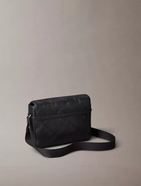 Allover Embossed Emblem Messenger Bag Allover Embossed Emblem Messenger Bag