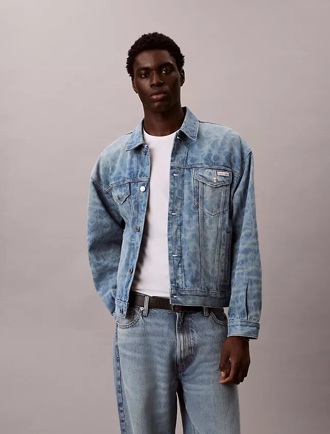 Allover Monogram 90S Denim Trucker Jacket Allover Monogram 90S Denim Trucker Jacket