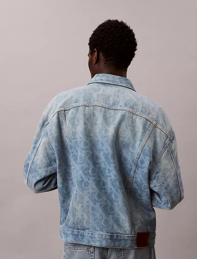 Allover Monogram 90S Denim Trucker Jacket Allover Monogram 90S Denim Trucker Jacket