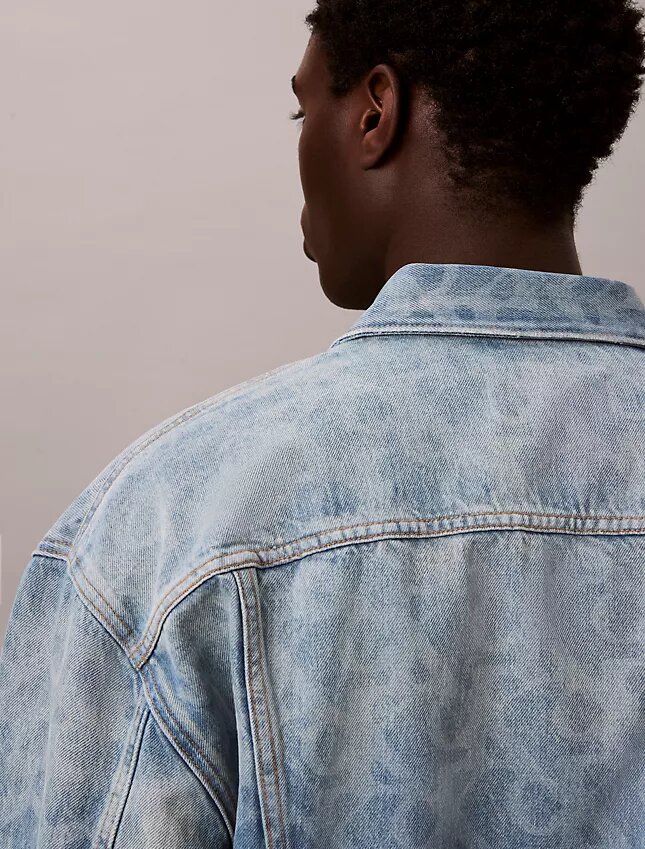 Allover Monogram 90S Denim Trucker Jacket Allover Monogram 90S Denim Trucker Jacket