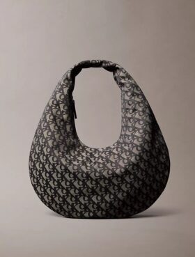 Allover Monogram Crescent Shoulder Bag