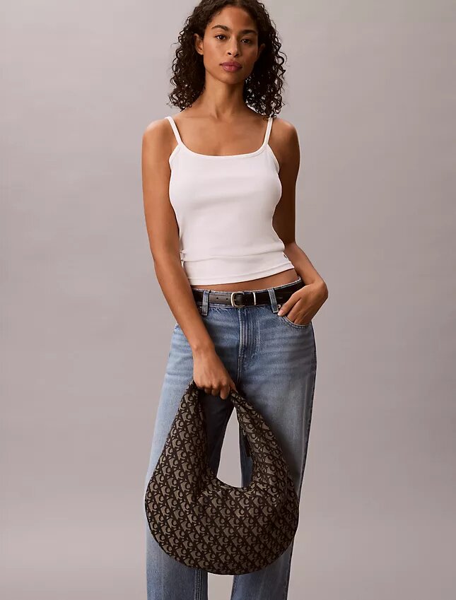 Allover Monogram Crescent Shoulder Bag Allover Monogram Crescent Shoulder Bag
