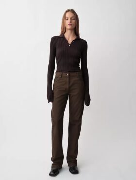 Amber Ribbed Polo Sweater