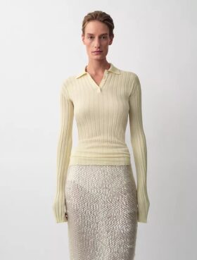 Amber Ribbed Polo Sweater