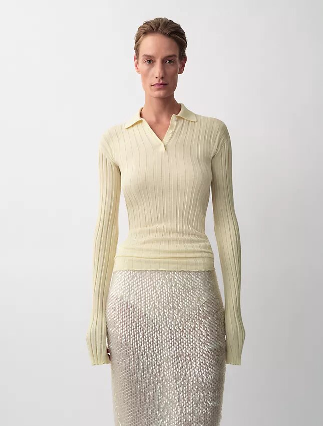 Amber Ribbed Polo Sweater Amber Ribbed Polo Sweater