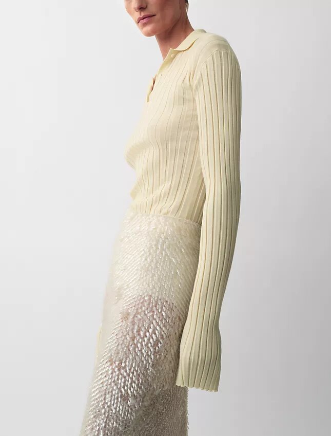 Amber Ribbed Polo Sweater Amber Ribbed Polo Sweater