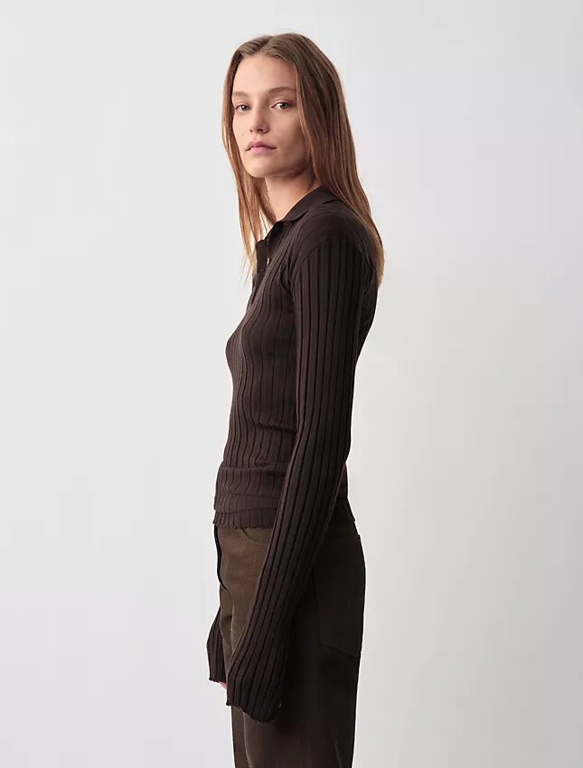 Amber Ribbed Polo Sweater Amber Ribbed Polo Sweater