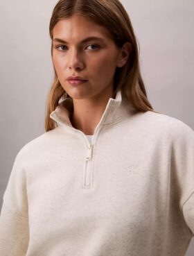 Archive Logo Fleece Quarter Zip Mock Neck Sweatshirt