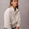 Archive Logo Fleece Quarter Zip Mock Neck Sweatshirt