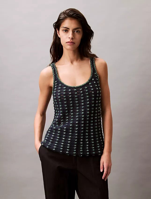 Beaded Cotton Crochet Tank Beaded Cotton Crochet Tank