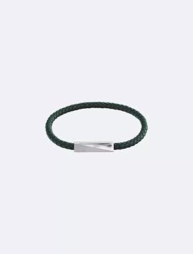 Beveled Id Leather Bracelet