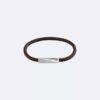 Beveled Id Leather Bracelet
