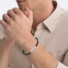 Beveled Id Leather Bracelet