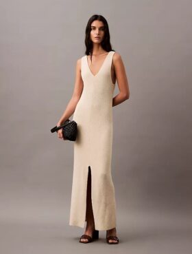 Boucle Rib Sleeveless Midi Dress Boucle Rib Sleeveless Midi Dress