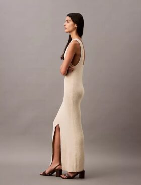 Boucle Rib Sleeveless Midi Dress Boucle Rib Sleeveless Midi Dress