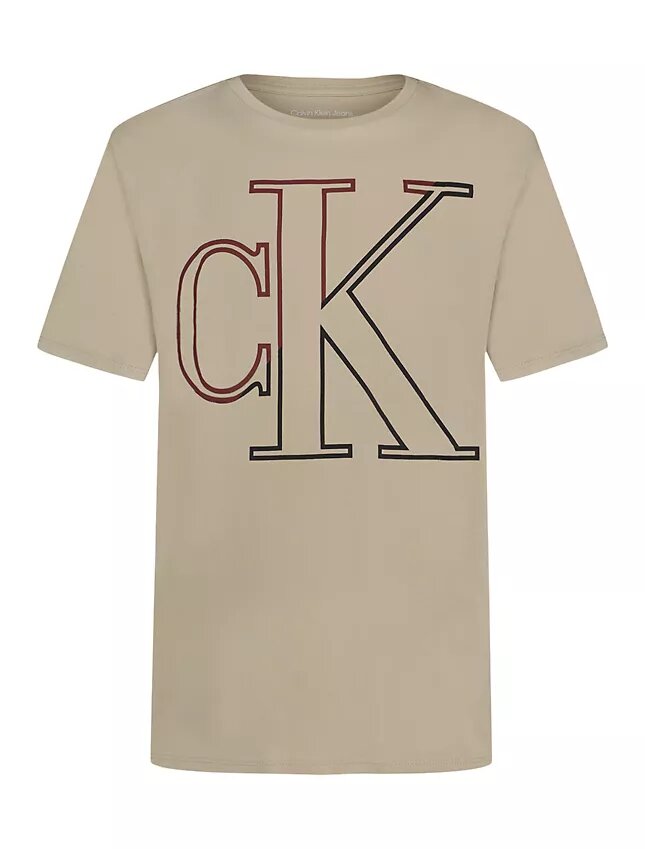 Boys Oversized Outline Monogram Crewneck Tee Boys Oversized Outline Monogram Crewneck Tee