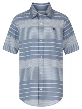 Boys Summer Stripe Button-Down Shirt