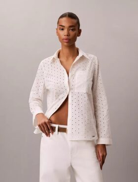 Broderie Anglaise Button-Down Shirt