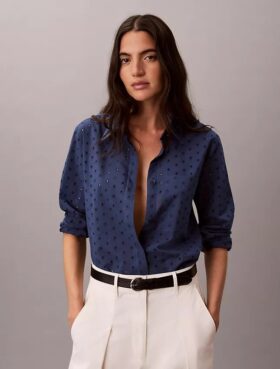 Broderie Anglaise Button-Down Shirt