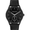 Brushed Dial Leather Strap Watch