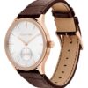 Brushed Dial Leather Strap Watch
