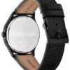 Brushed Dial Leather Strap Watch
