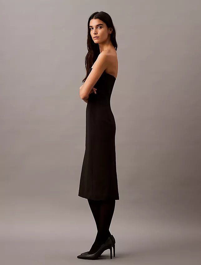 Brushed Wool Blend Strapless Dress Brushed Wool Blend Strapless Dress