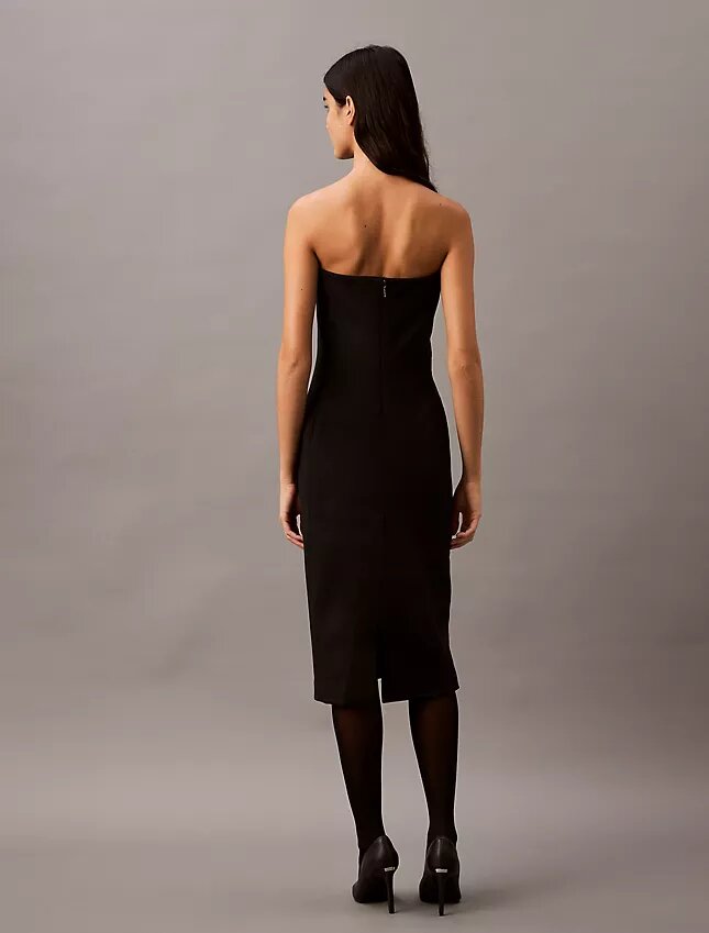 Brushed Wool Blend Strapless Dress Brushed Wool Blend Strapless Dress