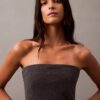 Brushed Wool Blend Strapless Dress Brushed Wool Blend Strapless Dress