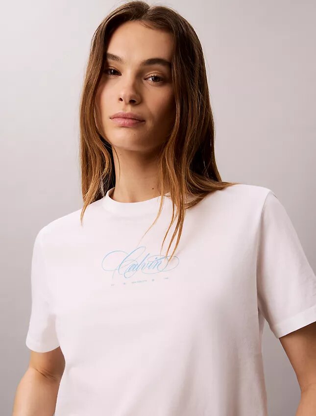 Calvin Script Logo Classic Tee Calvin Script Logo Classic Tee