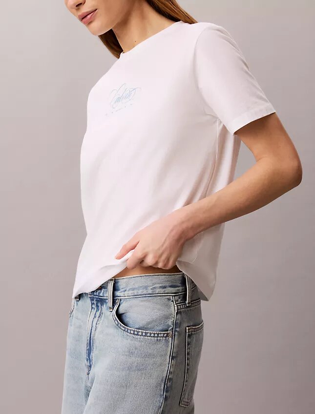 Calvin Script Logo Classic Tee Calvin Script Logo Classic Tee