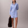 Casual Twill Mini Shirt Dress