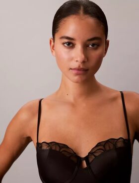 Ck Black Floral Lace Bodysuit