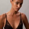 Ck Black Floral Lace Lightly Lined Plunge Bra Ck Black Floral Lace Lightly Lined Plunge Bra