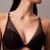Ck Black Floral Lace Plunge Bra Ck Black Floral Lace Plunge Bra