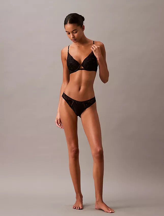Ck Black Floral Lace Push up Plunge Bra Ck Black Floral Lace Push up Plunge Bra