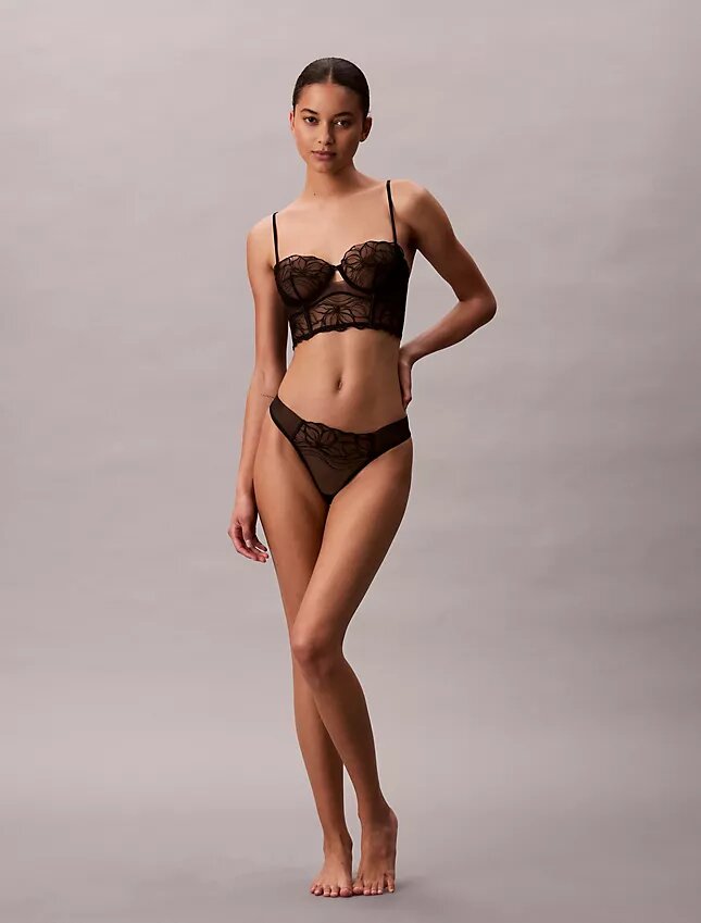 Ck Black Floral Lace Thong Ck Black Floral Lace Thong