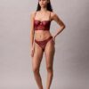 Ck Black Floral Lace Thong