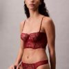 Ck Black Floral Lace Thong