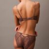 Ck Black Floral Lace Unlined Balconette Bra