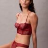 Ck Black Floral Lace Unlined Balconette Bra Ck Black Floral Lace Unlined Balconette Bra