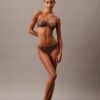 Ck Black Floral Lace Unlined Balconette Bra