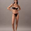 Ck Black Floral Lace Unlined Balconette Bra
